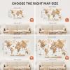 Enjoy The Wood 3D LED 2.0 Wood World Map Wall Art Modern Home Decor Gifts Travel Wooden Maps Pinboard with Backlighting LED Lighting Wall Decor Housewarming Gift Idea (Multicolor)(Gold)