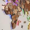 Enjoy The Wood 3D LED 2.0 Wood World Map Wall Art Modern Home Decor Gifts Travel Wooden Maps Pinboard with Backlighting LED Lighting Wall Decor Housewarming Gift Idea (Multicolor)(Multicolor)