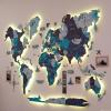 Enjoy The Wood 3D LED Wood World Map 3.0 with Luminous Option – Wall Art Home Decor Gifts – LED Lighting Wall Decor Housewarming Gift Idea – Travel Wooden Maps with Backlighting (Ocean)