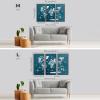 Enjoy The Wood Framed World Map Wall Art Wood Travel Decor 3D World Map On Board 3 Panels Wall Rustic Decoration Housewarming Gift (Medium, Triptych, Aqua)(Aqua)
