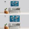 Enjoy The Wood Framed World Map Wall Art Wood Travel Decor 3D World Map On Board 3 Panels Wall Rustic Decoration Housewarming Gift (Medium, Triptych, Aqua)(Mystery)