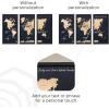Enjoy The Wood Framed World Map Wall Art Wood Travel Decor 3D World Map On Board 3 Panels Wall Rustic Decoration Housewarming Gift (Medium, Triptych, Aqua)(Light)