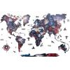 ENJOY THE WOOD Colored World Map Wood Wall Art with Rivers & Lakes 3D Wall Art Home Decor – Wooden Travel Map Housewarming Gift Idea – World Map Decorations for Home (Small, Alcor)(Alcor)
