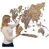Enjoy The Wood 3D LED 2.0 Wood World Map Wall Art Modern Home Decor Gifts Travel Wooden Maps Pinboard with Backlighting LED Lighting Wall Decor Housewarming Gift Idea (Multicolor)(Terra)