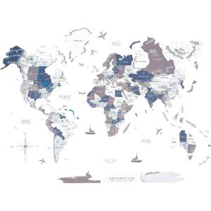 ENJOY THE WOOD Colored World Map Wood Wall Art – 3D Wall Art Home Decor – Wooden Travel Map Housewarming Gift Idea – World Map Decorations for Home (Mystery, M)(Cruise)