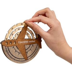 ENJOY THE WOOD Wooden Travel Tracker – Wood Country Tracker for Wall Maps – Travel Gift for Globetrotters, Track Visited Countries – Map Accessories
