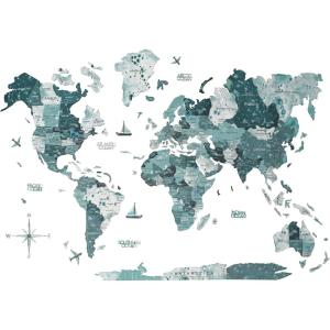 Enjoy The Wood Colored World Map Wood Wall Art With Rivers & Lakes 3D Wall Art Home Decor – Wooden Travel Map Housewarming Gift Idea – World Map Decorations for Home (Dune, S)(Aurora)