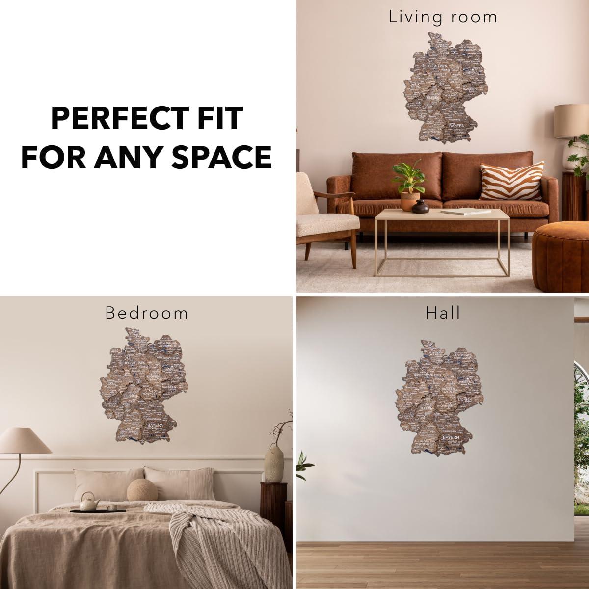image:imageEnjoy The Wood 3D Wood Germany Map Wall Art Large Wall Dcor Deutschland Travel Map Any Occasion Gift Idea Wall Art For Home amp Kitchen or Office Small TerraDark Walnut