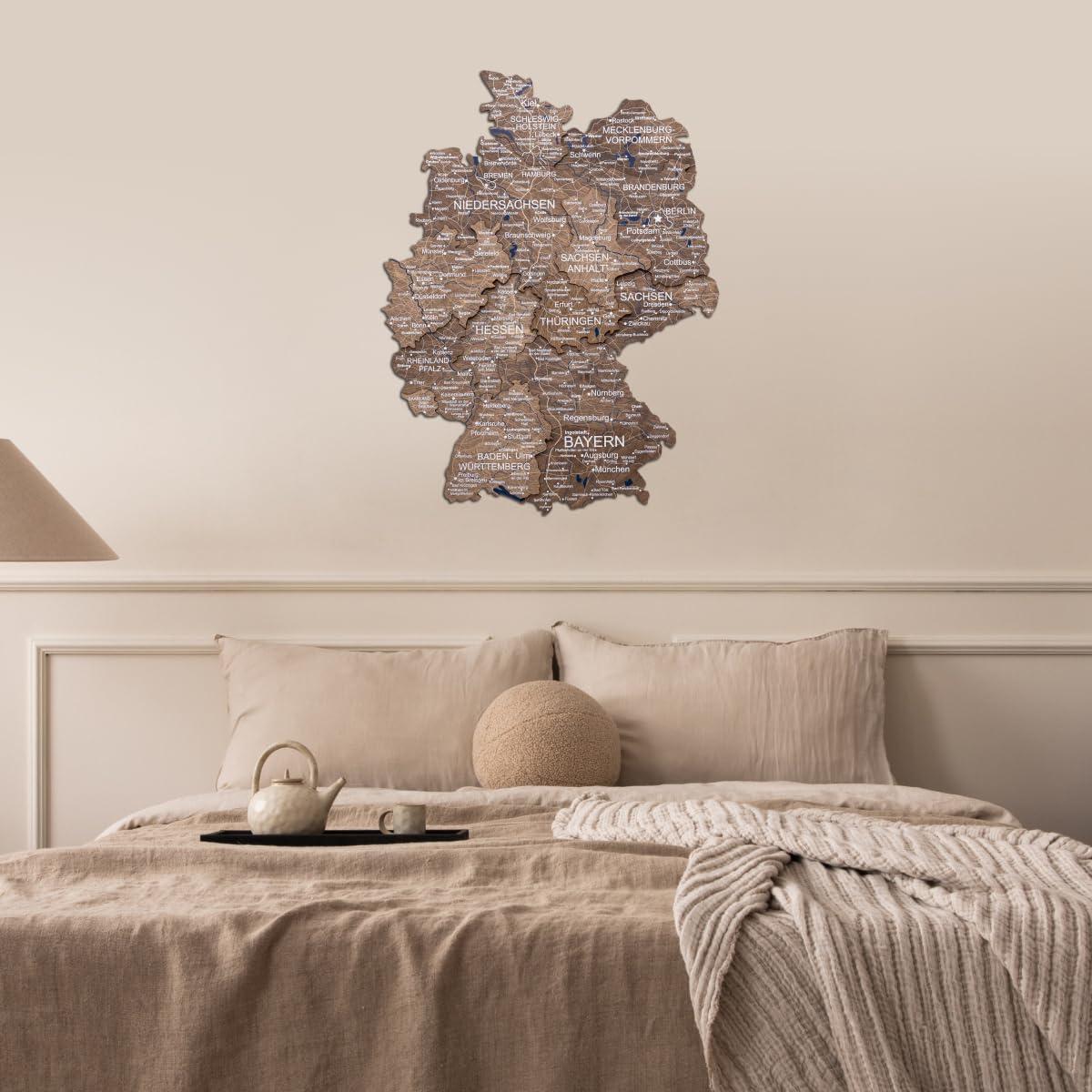 image:imageEnjoy The Wood 3D Wood Germany Map Wall Art Large Wall Dcor Deutschland Travel Map Any Occasion Gift Idea Wall Art For Home amp Kitchen or Office Small TerraDark Walnut