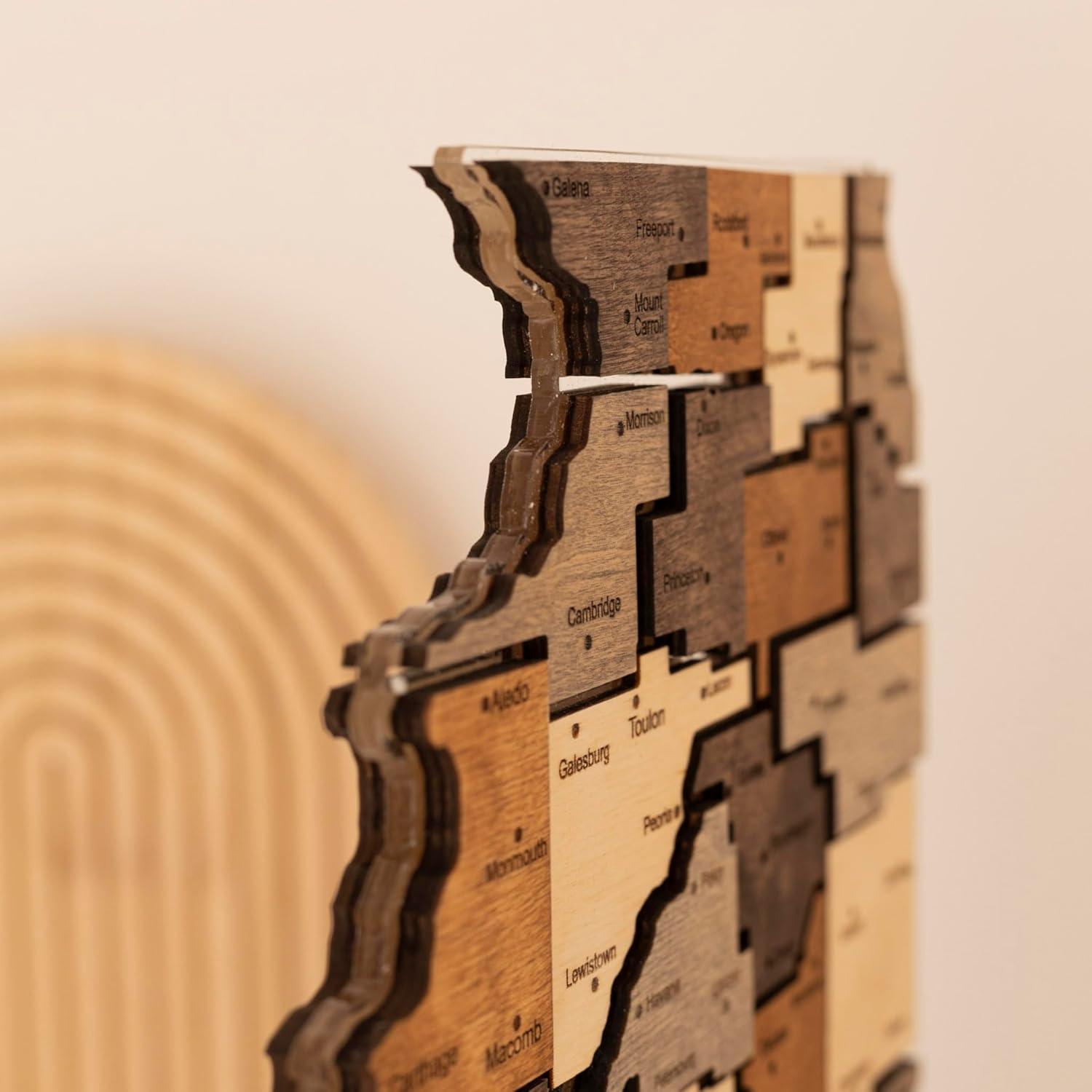 image:imageWooden USA Map Night Light with LED Handmade State Map Lamp Warm amp RGB Backlight Alder Wood amp Acrylic Engraved Decor Travel amp Patriotic Gift Bedroom Wall Light GeorgiaIllinois