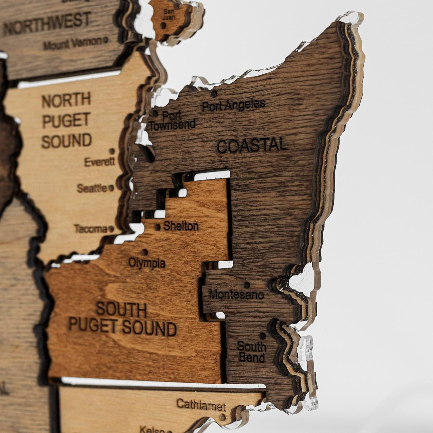 image:imageWooden USA Map Night Light with LED Handmade State Map Lamp Warm amp RGB Backlight Alder Wood amp Acrylic Engraved Decor Travel amp Patriotic Gift Bedroom Wall Light GeorgiaWashington