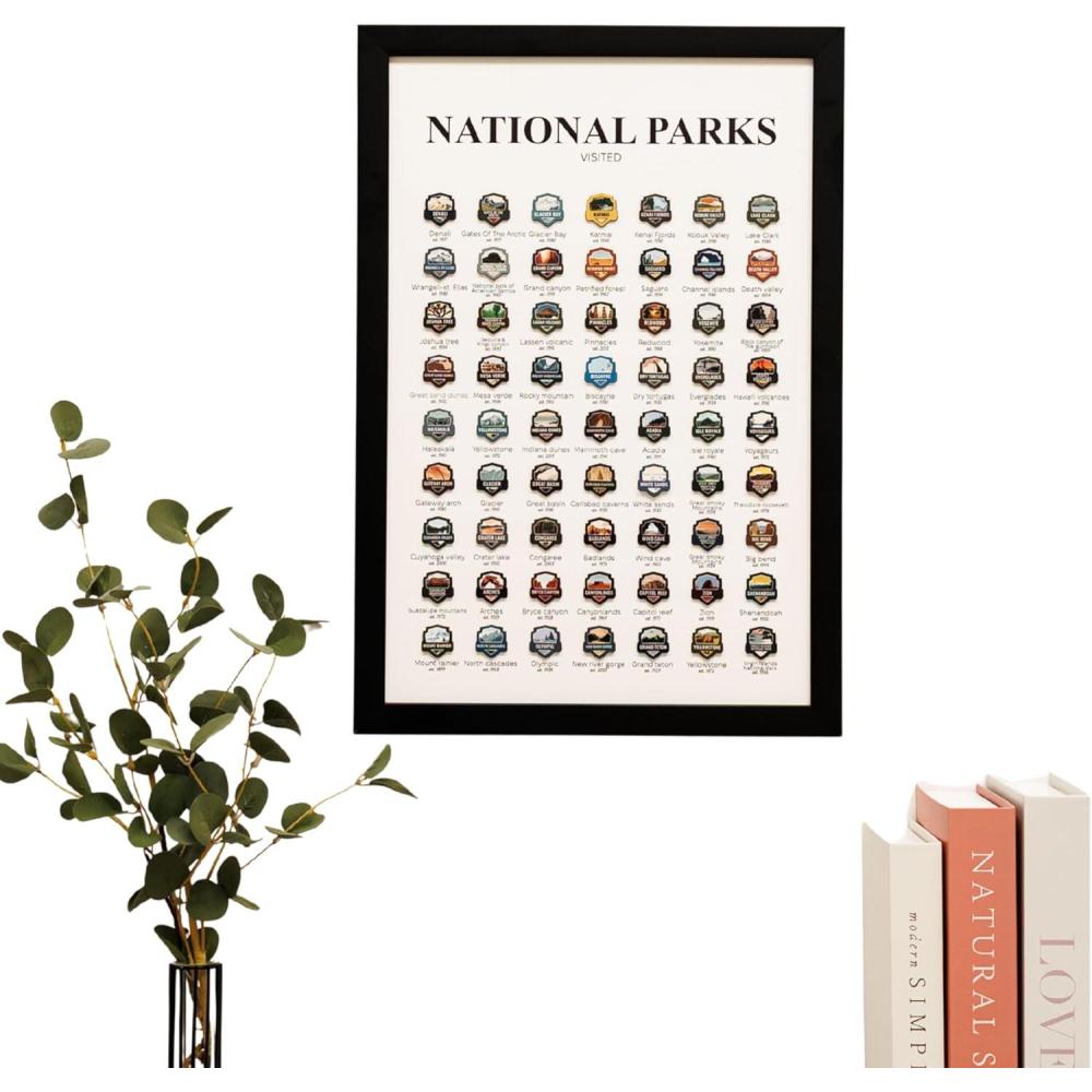 image:imageEnjoy The Wood  Personalized Wooden Travel Tracker Posters  USA National Parks States amp World Travel Designs  Framed Wall Art with Pins  Gifts for Travelers World Countries Black 118x177 inBlack