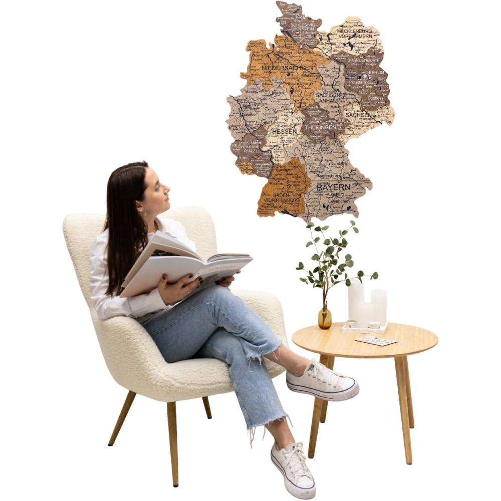 image:imageEnjoy The Wood 3D Wood Germany Map Wall Art Large Wall Dcor  Deutschland Travel Map  Any Occasion Gift Idea  Wall Art For Home amp Kitchen or Office Small TerraMulticolor
