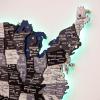 ENJOY THE WOOD 3D LED Wooden USA Map – US States Travel Tracker Wooden Lighting Wall Decor Push Pin Map United States – LED 3.0 Wood Mark Your Travels (Multicolor)(Nordik)