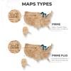 ENJOY THE WOOD 3D LED Wooden USA Map – US States Travel Tracker Wooden Lighting Wall Decor Push Pin Map United States – LED 3.0 Wood Mark Your Travels (Multicolor)(Gold)