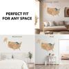 ENJOY THE WOOD Wooden USA Map Visited Places – 3D US States Map Travel Tracker Wooden Map Wall Decor – Mark Your Travels Map Wood Wall Art For Home & Kitchen or Office (With Roads, Small)(Gold)