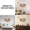ENJOY THE WOOD Wooden USA Map Visited Places – 3D US States Map Travel Tracker Wooden Map Wall Decor – Mark Your Travels Map Wood Wall Art For Home & Kitchen or Office (With Roads, Small)(Smokey)