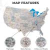 ENJOY THE WOOD Wooden USA Map Visited Places – 3D US States Map Travel Tracker Wooden Map Wall Decor – Mark Your Travels Map Wood Wall Art For Home & Kitchen or Office (With Roads, Small)(With Roads)