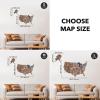 ENJOY THE WOOD Wooden USA Map Visited Places – 3D US States Map Travel Tracker Wooden Map Wall Decor – Mark Your Travels Map Wood Wall Art For Home & Kitchen or Office (With Roads, Small)(Dark Walnut)