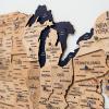 ENJOY THE WOOD Wooden USA Map Visited Places – 3D US States Map Travel Tracker Wooden Map Wall Decor – Mark Your Travels Map Wood Wall Art For Home & Kitchen or Office (With Roads, Small)(Gold)