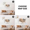 ENJOY THE WOOD Wooden USA Map Visited Places – 3D US States Map Travel Tracker Wooden Map Wall Decor – Mark Your Travels Map Wood Wall Art For Home & Kitchen or Office (With Roads, Small)(Smokey)
