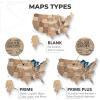 ENJOY THE WOOD Wooden USA Map Visited Places – 3D US States Map Travel Tracker Wooden Map Wall Decor – Mark Your Travels Map Wood Wall Art For Home & Kitchen or Office (With Roads, Small)(Smokey)