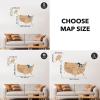 ENJOY THE WOOD Wooden USA Map Visited Places – 3D US States Map Travel Tracker Wooden Map Wall Decor – Mark Your Travels Map Wood Wall Art For Home & Kitchen or Office (With Roads, Small)(Gold)
