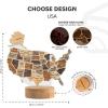 Wooden USA Map Night Light with LED – Handmade State Map Lamp, Warm & RGB Backlight, Alder Wood & Acrylic Engraved Decor, Travel & Patriotic Gift, Bedroom Wall Light (Georgia)(USA)