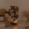 Wooden USA Map Night Light with LED – Handmade State Map Lamp, Warm & RGB Backlight, Alder Wood & Acrylic Engraved Decor, Travel & Patriotic Gift, Bedroom Wall Light (Georgia)(Illinois)