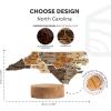 Wooden USA Map Night Light with LED – Handmade State Map Lamp, Warm & RGB Backlight, Alder Wood & Acrylic Engraved Decor, Travel & Patriotic Gift, Bedroom Wall Light (Georgia)(North Carolina)