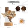 Wooden USA Map Night Light with LED – Handmade State Map Lamp, Warm & RGB Backlight, Alder Wood & Acrylic Engraved Decor, Travel & Patriotic Gift, Bedroom Wall Light (Georgia)(Texas)