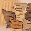 Wooden USA Map Night Light with LED – Handmade State Map Lamp, Warm & RGB Backlight, Alder Wood & Acrylic Engraved Decor, Travel & Patriotic Gift, Bedroom Wall Light (Georgia)(Washington)