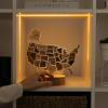 Wooden USA Map Night Light with LED – Handmade State Map Lamp, Warm & RGB Backlight, Alder Wood & Acrylic Engraved Decor, Travel & Patriotic Gift, Bedroom Wall Light (Georgia)(USA)