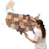 ENJOY THE WOOD 3D LED Wooden USA Map – US States Travel Tracker Wooden Lighting Wall Decor Push Pin Map United States – LED 3.0 Wood Mark Your Travels (Multicolor)(Multicolor)