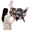ENJOY THE WOOD 3D LED Wooden USA Map – US States Travel Tracker Wooden Lighting Wall Decor Push Pin Map United States – LED 3.0 Wood Mark Your Travels (Multicolor)(Nordik)