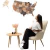 ENJOY THE WOOD Wooden USA Map Visited Places – 3D US States Map Travel Tracker Wooden Map Wall Decor – Mark Your Travels Map Wood Wall Art For Home & Kitchen or Office (With Roads, Small)(Multicolor)