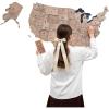 ENJOY THE WOOD Wooden USA Map Visited Places – 3D US States Map Travel Tracker Wooden Map Wall Decor – Mark Your Travels Map Wood Wall Art For Home & Kitchen or Office (With Roads, Small)(Terra)