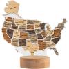 Wooden USA Map Night Light with LED – Handmade State Map Lamp, Warm & RGB Backlight, Alder Wood & Acrylic Engraved Decor, Travel & Patriotic Gift, Bedroom Wall Light (Georgia)(USA)