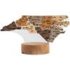 Wooden USA Map Night Light with LED – Handmade State Map Lamp, Warm & RGB Backlight, Alder Wood & Acrylic Engraved Decor, Travel & Patriotic Gift, Bedroom Wall Light (Georgia)(North Carolina)