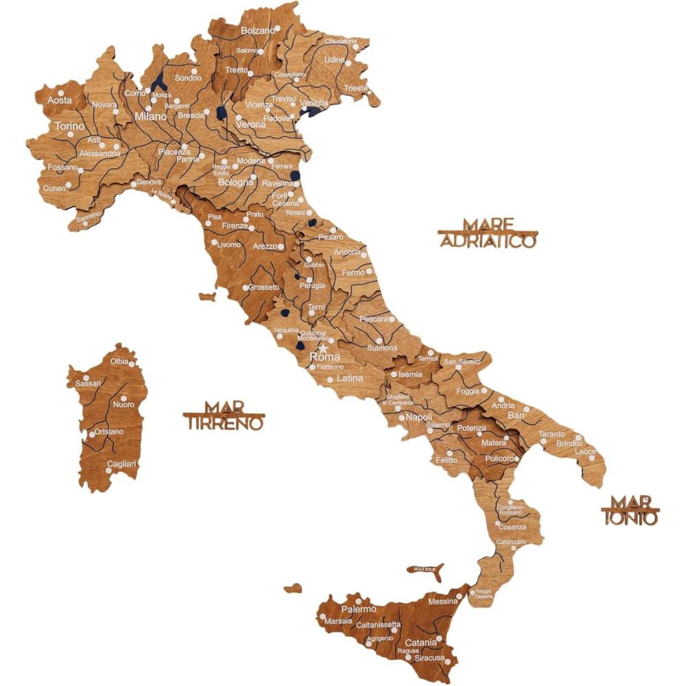 image:imageEnjoy The Wood 3D Wooden Italy Map for Wall Decor  Handmade Wooden Wall Art Travel Map of Italy with Pins  Unique Italy Dcor for Home or Office  Gift for Travelers Terra Small UnframedOak