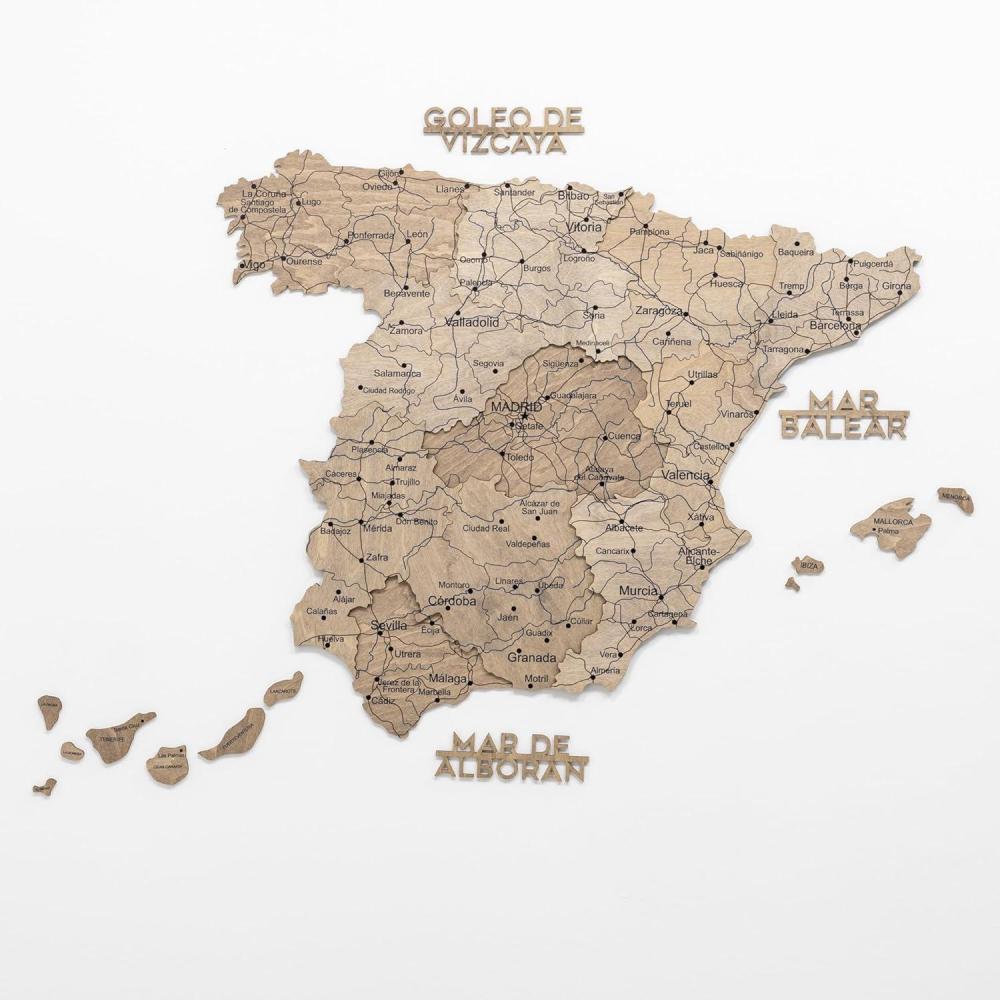 image:imageEnjoy The Wood 3D Wooden Spain Map for Wall Decor  Handmade Wooden Wall Art Travel Map of Spain with Pins  Any Occasion Gift Idea  Unique Spain Dcor for Home or Office Terra S UnframedTerra
