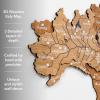 Enjoy The Wood 3D Wooden Italy Map for Wall Decor – Handmade Wooden Wall Art Travel Map of Italy with Pins – Unique Italy Décor for Home or Office – Gift for Travelers (Terra, Small, Unframed)(Oak)