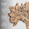 Enjoy The Wood 3D Wooden Italy Map for Wall Decor – Handmade Wooden Wall Art Travel Map of Italy with Pins – Unique Italy Décor for Home or Office – Gift for Travelers (Terra, Small, Unframed)(Light)