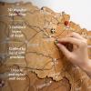 Enjoy The Wood 3D Wooden Spain Map for Wall Decor – Handmade Wooden Wall Art Travel Map of Spain with Pins – Any Occasion Gift Idea – Unique Spain Décor for Home or Office (Terra, S, Unframed)(Oak)