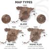Enjoy The Wood 3D Wooden Spain Map for Wall Decor – Handmade Wooden Wall Art Travel Map of Spain with Pins – Any Occasion Gift Idea – Unique Spain Décor for Home or Office (Terra, S, Unframed)(Dark Walnut)