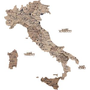 Enjoy The Wood 3D Wooden Italy Map for Wall Decor – Handmade Wooden Wall Art Travel Map of Italy with Pins – Unique Italy Décor for Home or Office – Gift for Travelers (Terra, Small, Unframed)(Terra)