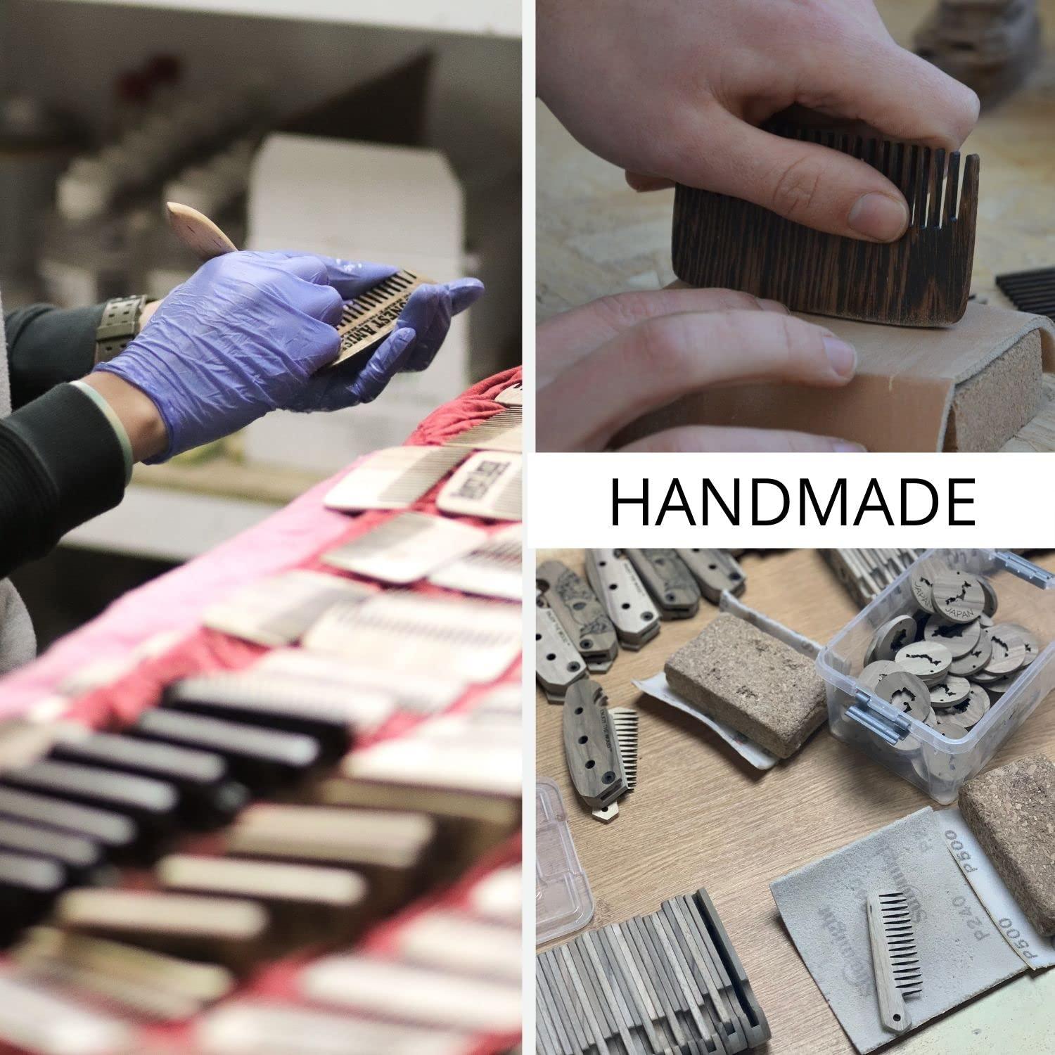 image:imageBeard Comb Gifts for Him Wooden Comb for Men Folding Pocket for Moustache Hair Walnut Combs Husband with the Engraving Dangerous Man