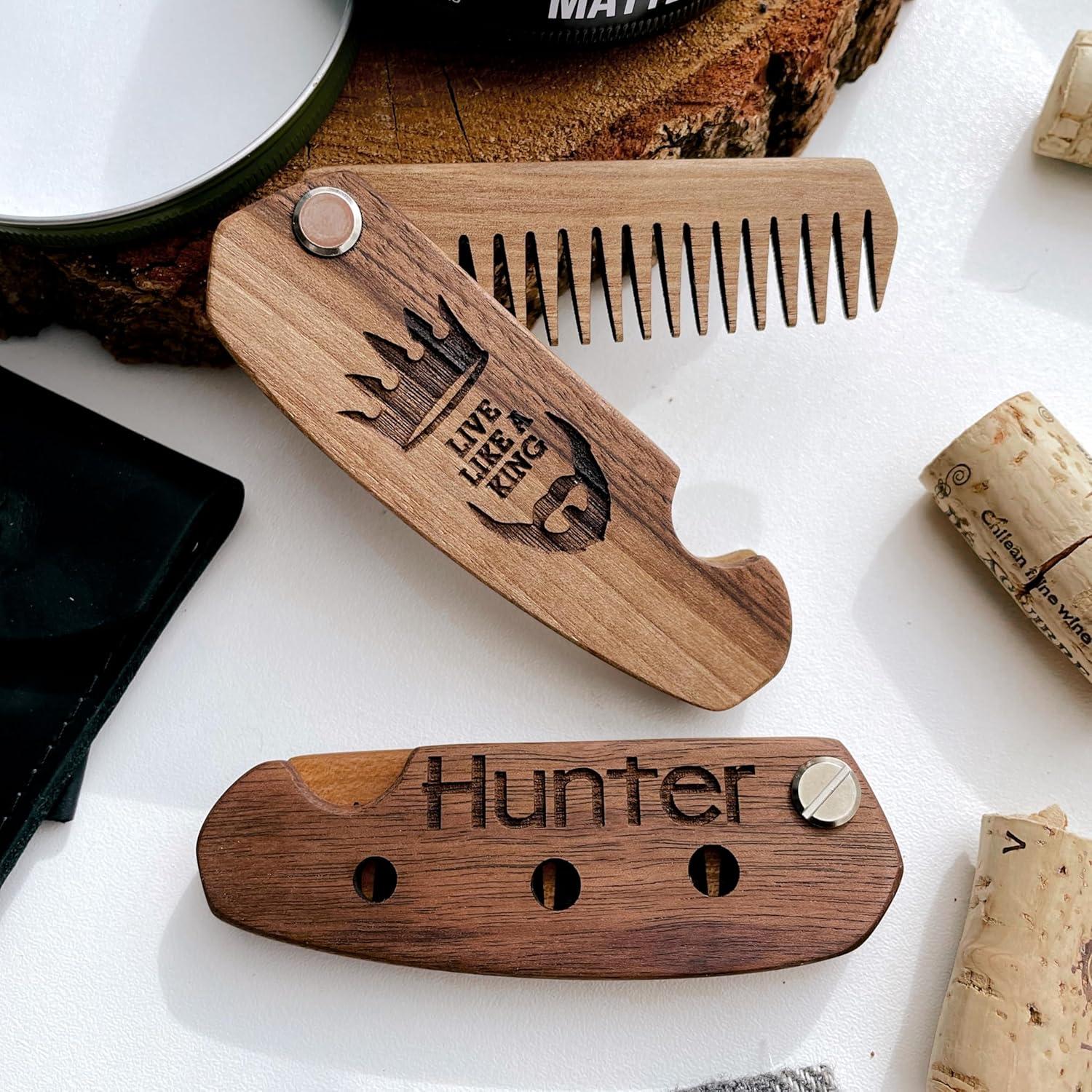 image:imageBeard Comb Personalized Gifts Anniversary Gift Wooden Brush Custom Comb Groomsmen Gift Hair Brush Pocket Brush Birthday Gift for Boyfriend Beard FreedomLive Like Viking