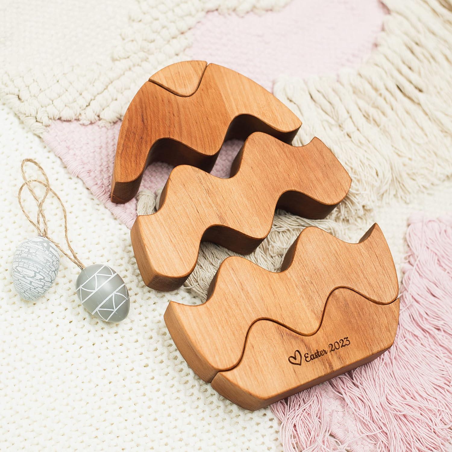 image:imagePersonalized Wood Egg Stacking Toy Wooden Bunny Stacker Montessori Toys First Easter Gift for Baby Girl Baby Boy Sensory Toy Pyramid For Toddler Nursery Decor Gift for Toddler Egg Stacker 1Egg Stacker 2