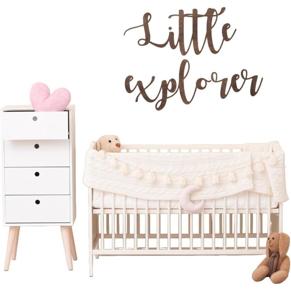 image:imageBaby Nursery Wall Decor Quote Wooden Sign Words To Hang On Birthday Gift for Kids Child Playroom Decor 2nd 3rd Birthday Baby Gift Neutral Room Kids Gift Dark WalnutNatural